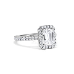 Annabelle Lab Diamond Halo Engagement Ring 18K White Gold 2.15ct F/VS1