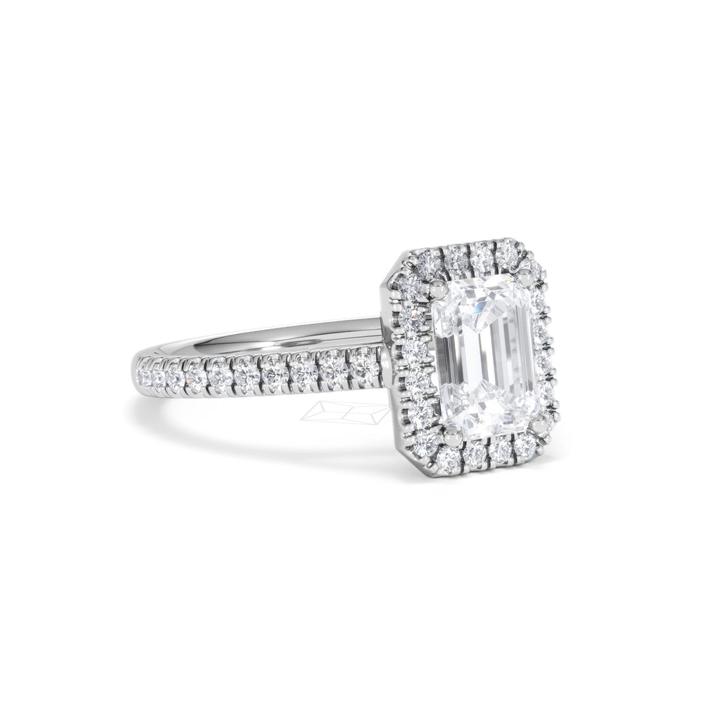 Annabelle Lab Diamond Halo Engagement Ring in Platinum 2.15ct F/VS1
