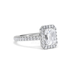 Annabelle Lab Diamond Halo Engagement Ring 18K White Gold 2.15ct F/VS1