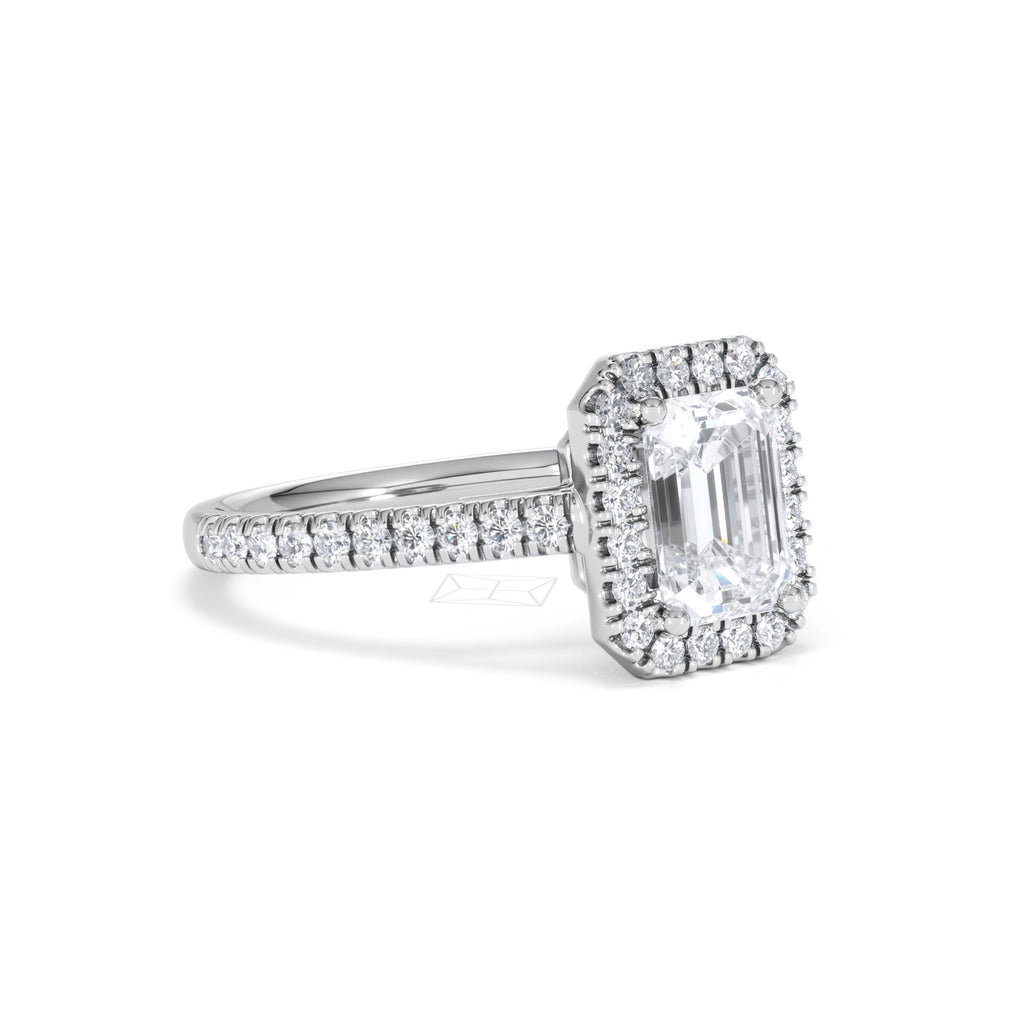 Annabelle Lab Diamond Halo Engagement Ring in Platinum 2.15ct F/VS1