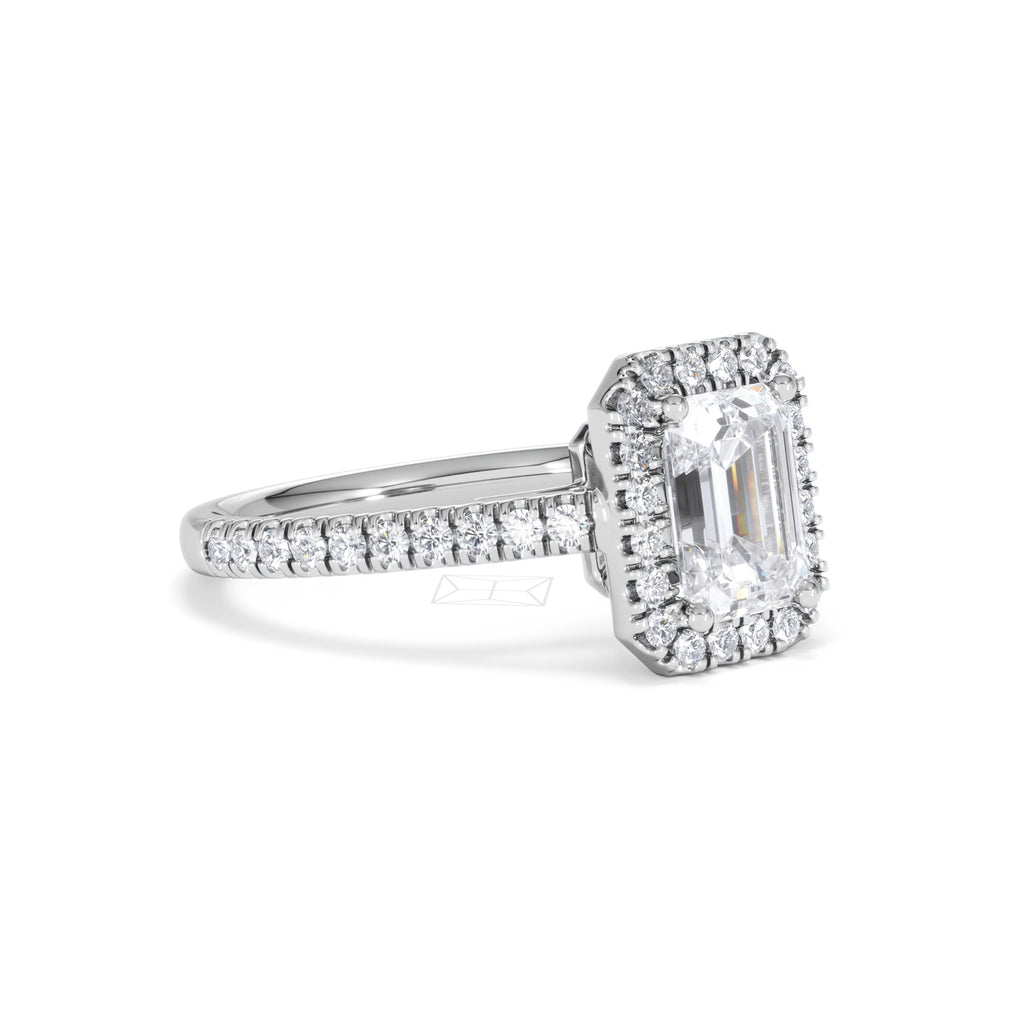Annabelle Lab Diamond Halo Engagement Ring in Platinum 2.15ct F/VS1