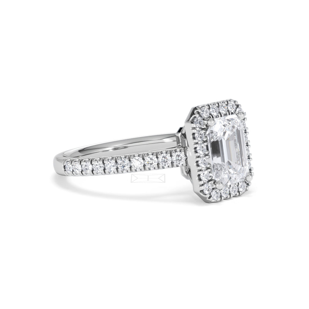 Annabelle Lab Diamond Halo Engagement Ring in Platinum 2.15ct F/VS1
