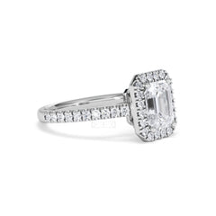 Annabelle Lab Diamond Halo Engagement Ring 18K White Gold 2.15ct F/VS1
