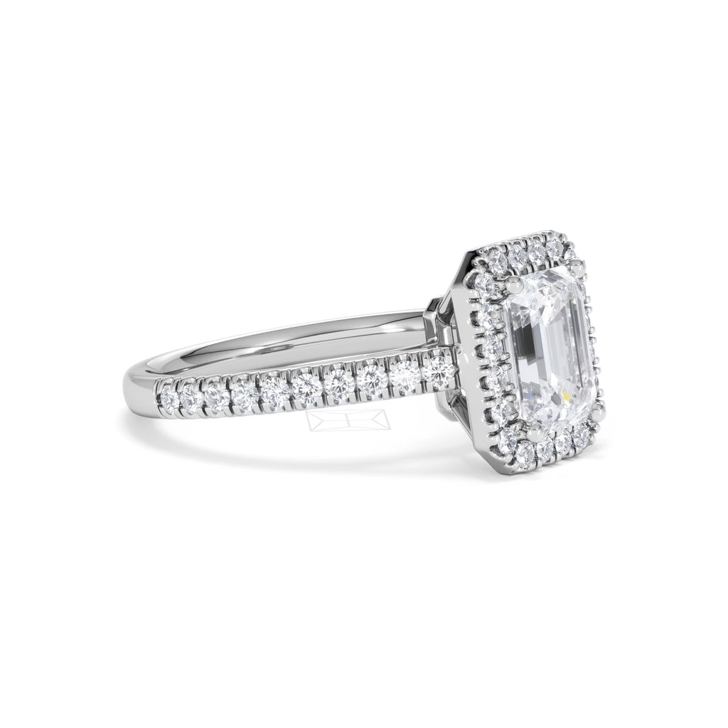 Annabelle Lab Diamond Halo Engagement Ring in Platinum 2.15ct F/VS1