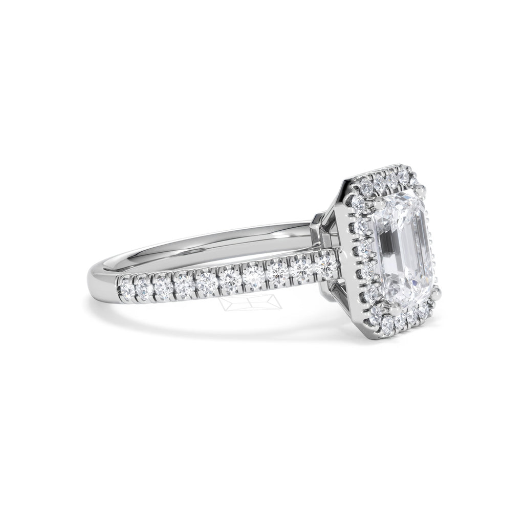 Annabelle Lab Diamond Halo Engagement Ring in Platinum 2.15ct F/VS1