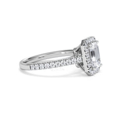 Annabelle Lab Diamond Halo Engagement Ring 18K White Gold 2.15ct F/VS1