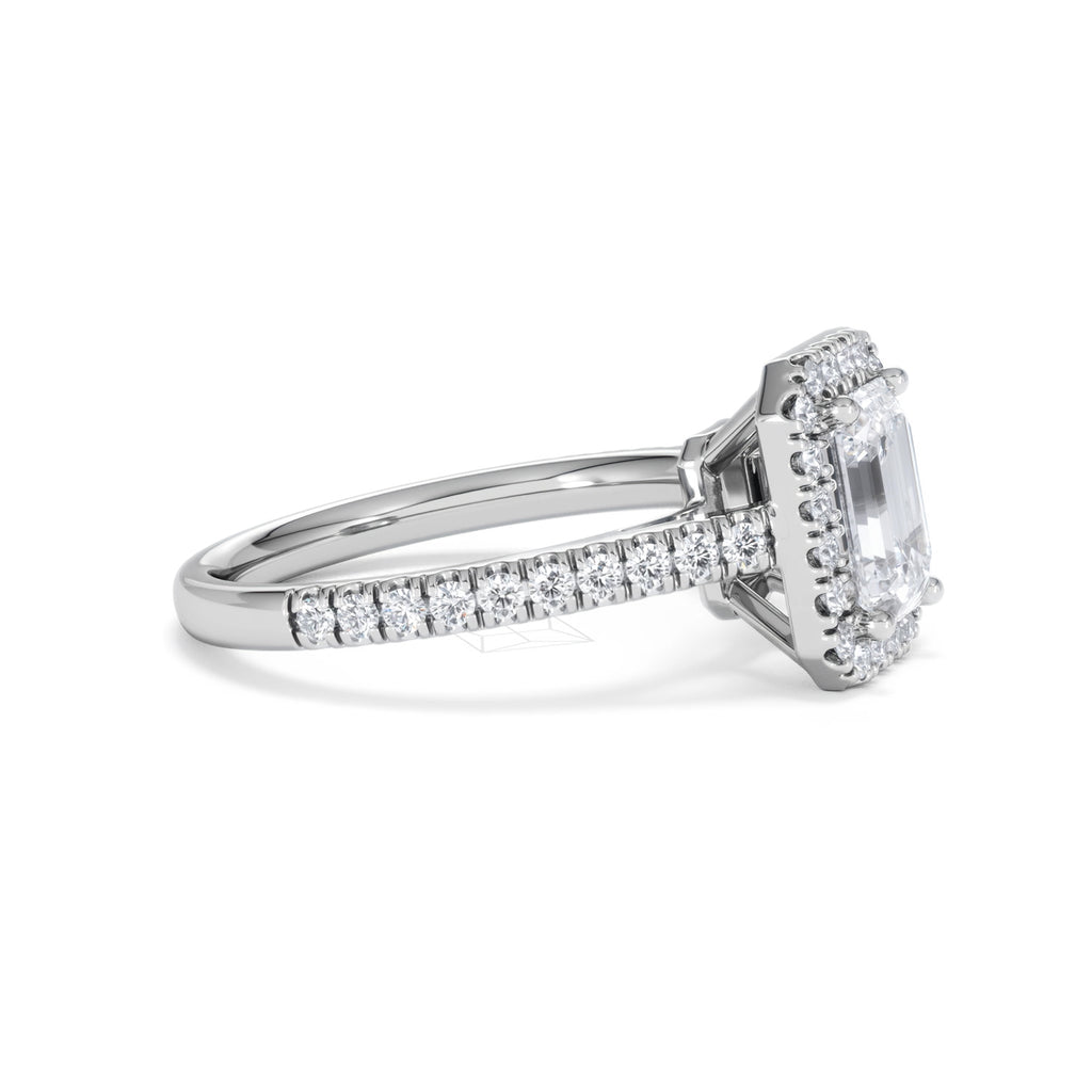 Annabelle Lab Diamond Halo Engagement Ring in Platinum 2.15ct F/VS1