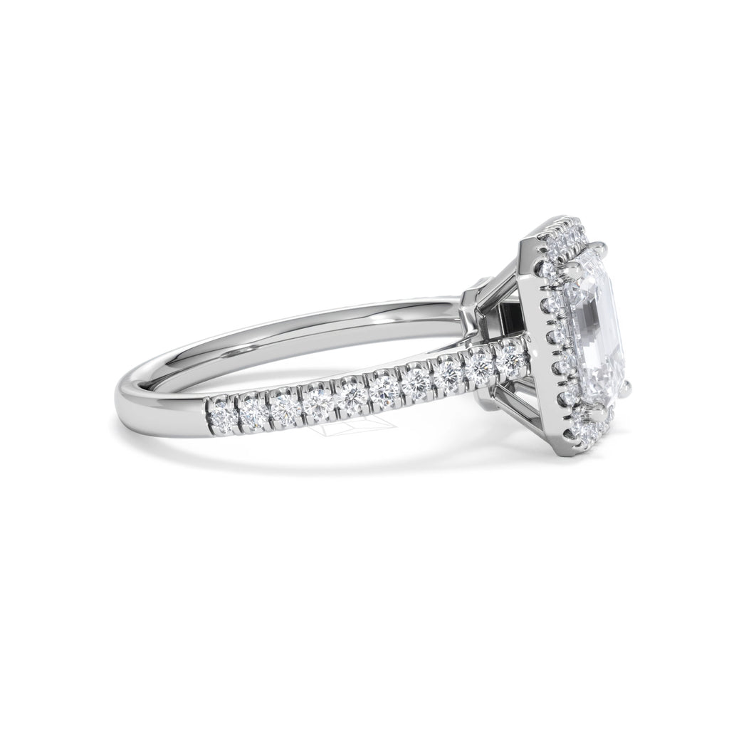 Annabelle Lab Diamond Halo Engagement Ring in Platinum 2.15ct F/VS1