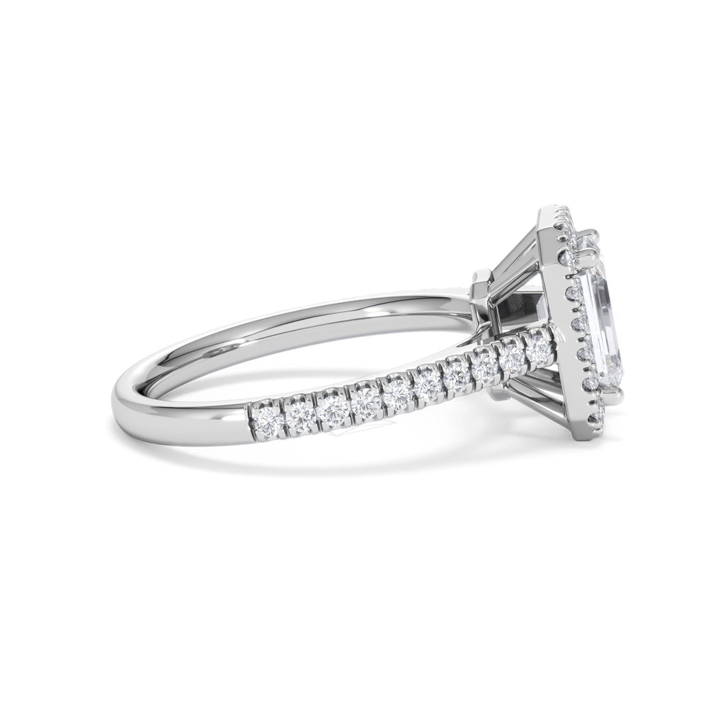 Annabelle Lab Diamond Halo Engagement Ring in Platinum 2.15ct F/VS1