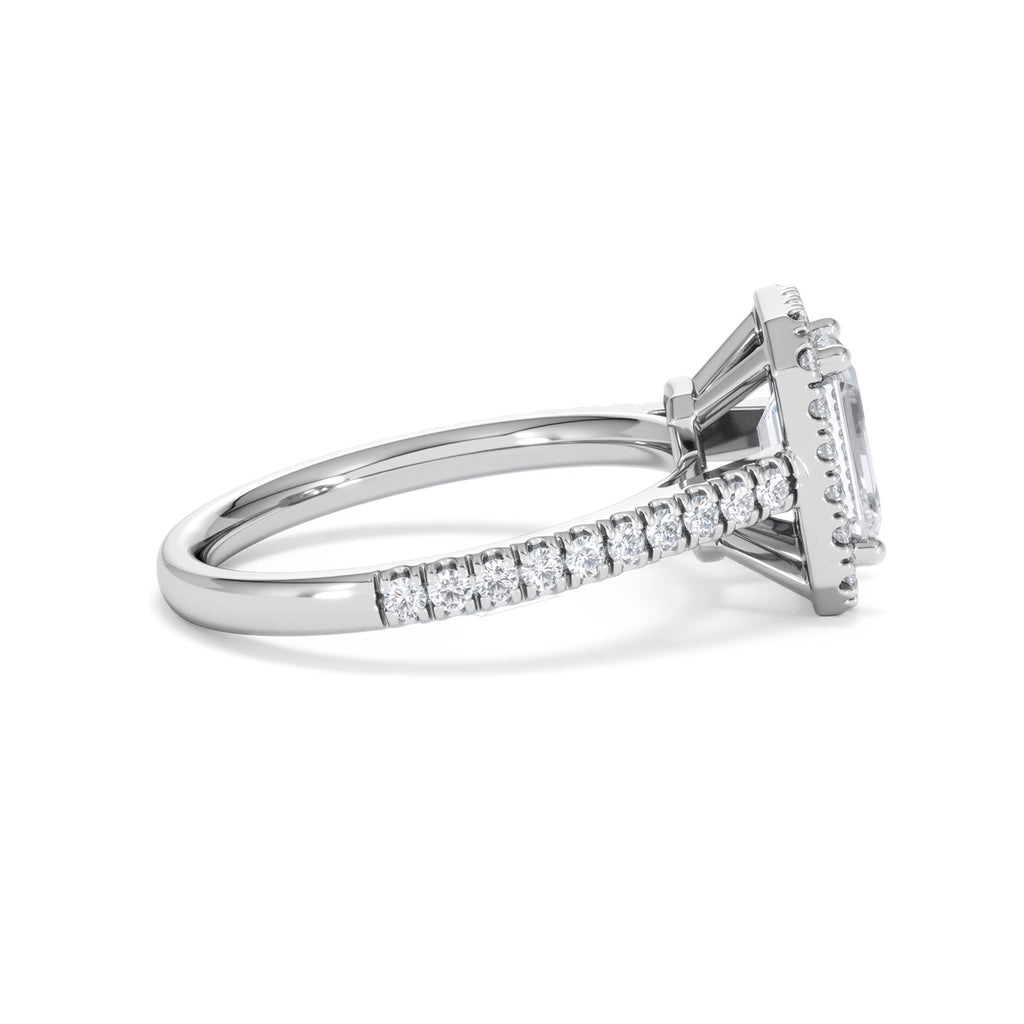 Annabelle Lab Diamond Halo Engagement Ring in Platinum 2.15ct F/VS1