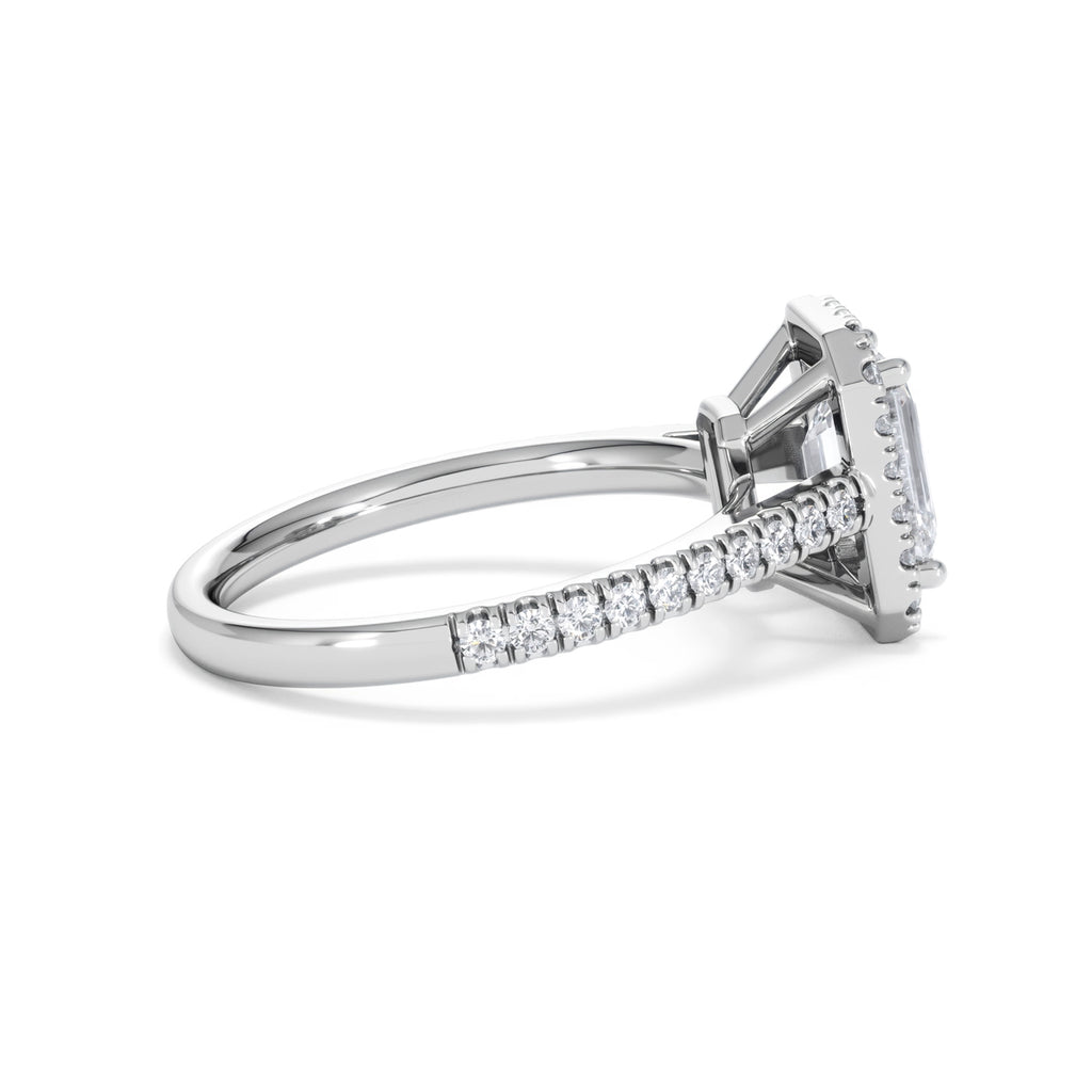 Annabelle Lab Diamond Halo Engagement Ring in Platinum 2.15ct F/VS1