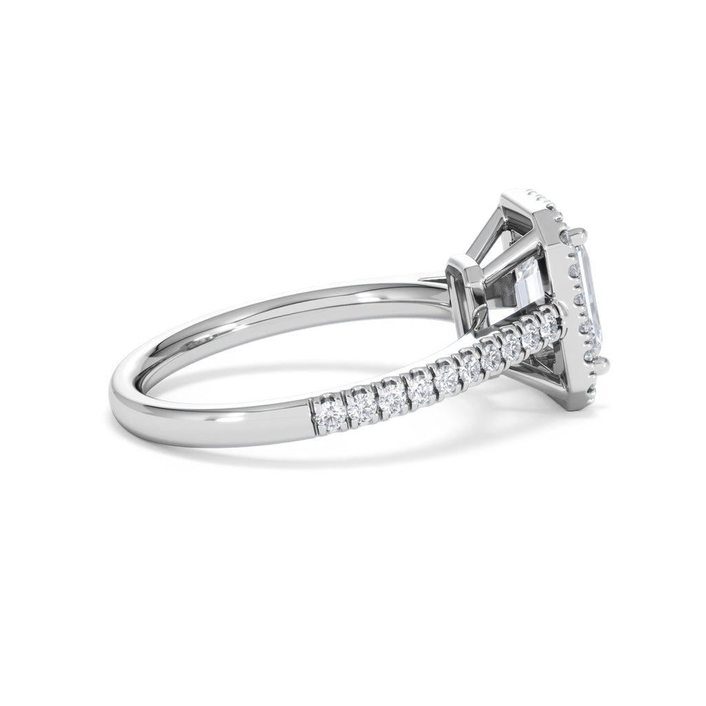 Annabelle Lab Diamond Halo Engagement Ring 18K White Gold 2.15ct F/VS1