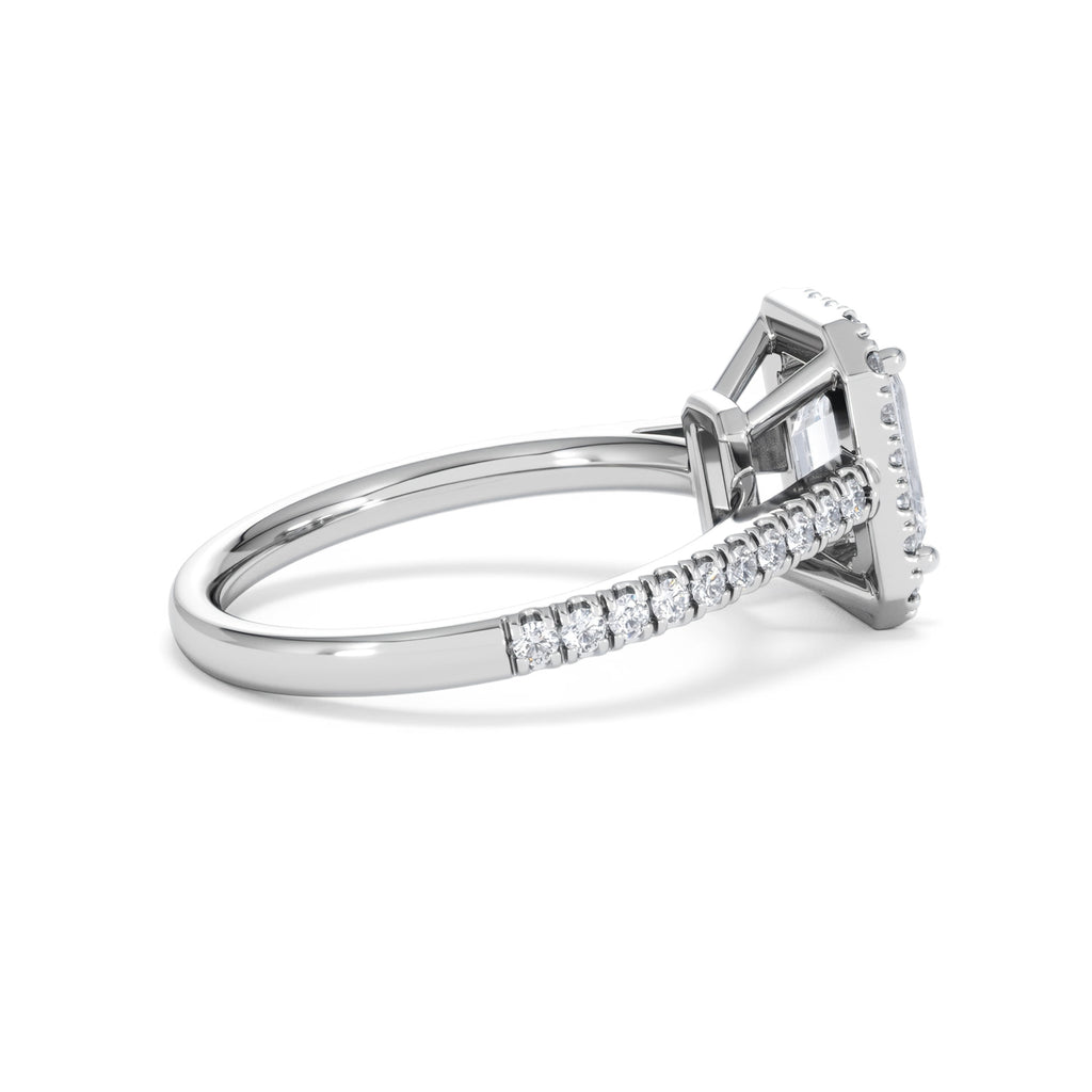 Annabelle Lab Diamond Halo Engagement Ring in Platinum 2.15ct F/VS1