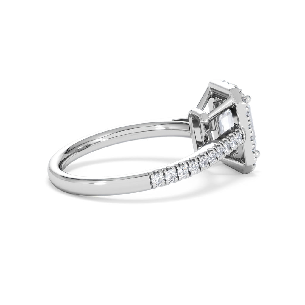 Annabelle Lab Diamond Halo Engagement Ring in Platinum 2.15ct F/VS1