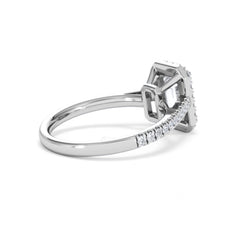 Annabelle Lab Diamond Halo Engagement Ring 18K White Gold 2.15ct F/VS1