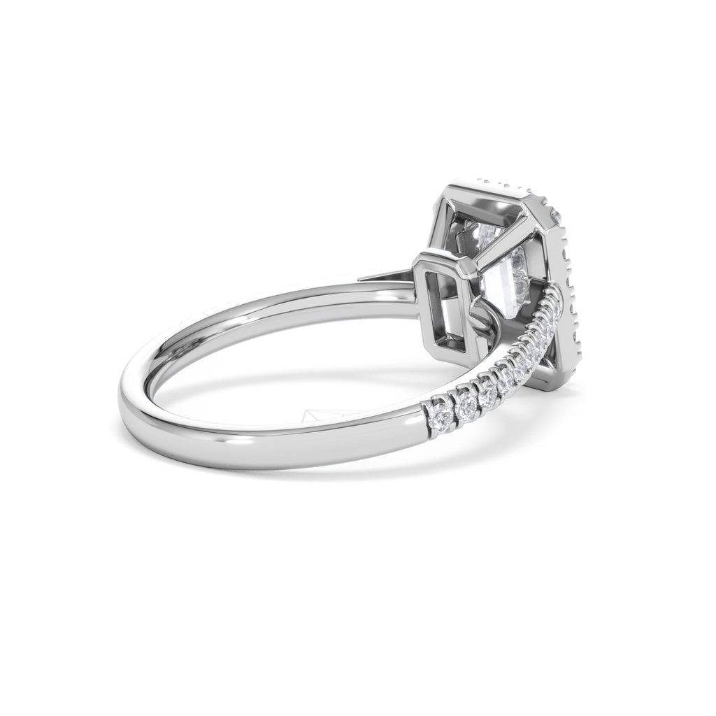 Annabelle Lab Diamond Halo Engagement Ring in Platinum 2.15ct F/VS1