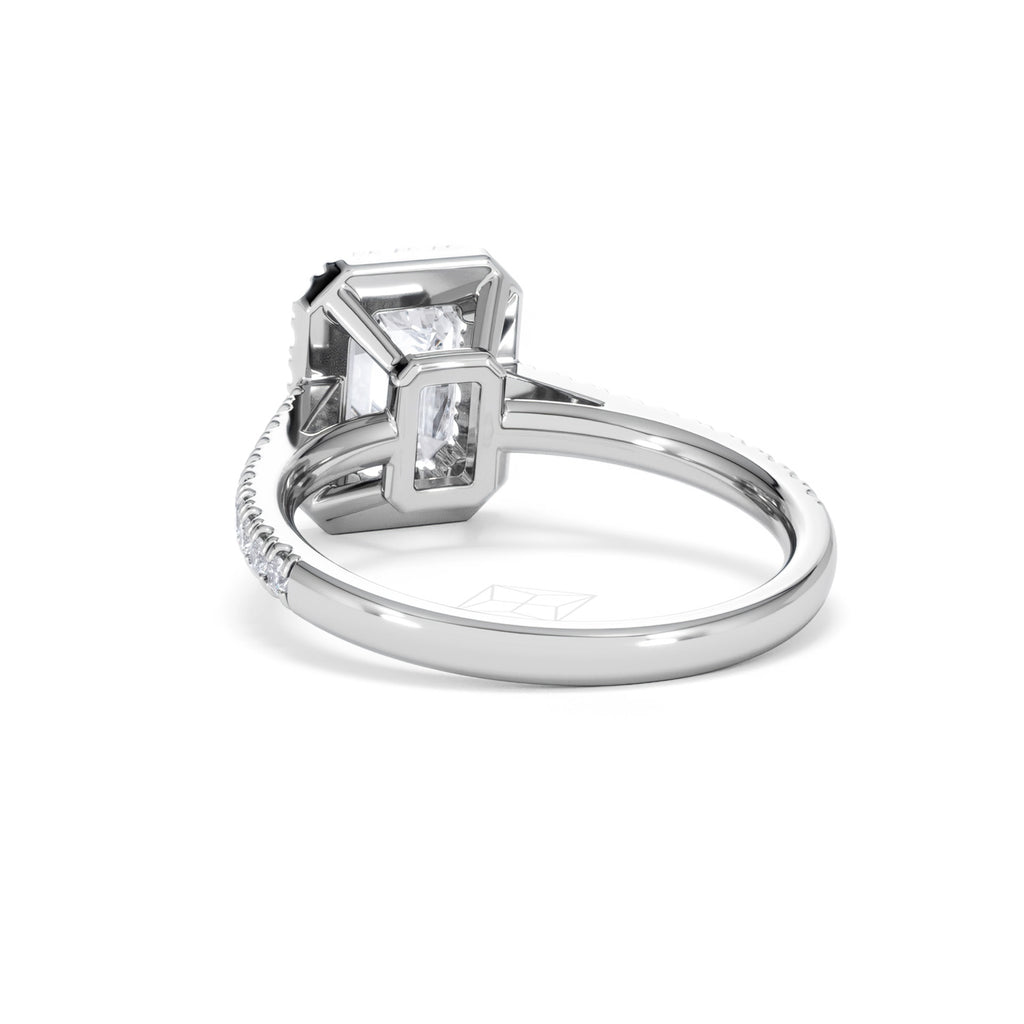 Annabelle Lab Diamond Halo Engagement Ring in Platinum 2.15ct F/VS1