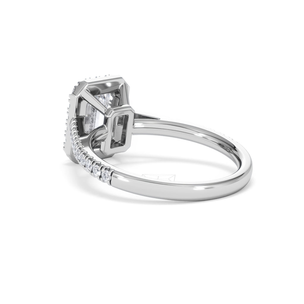 Annabelle Lab Diamond Halo Engagement Ring 18K White Gold 2.15ct F/VS1