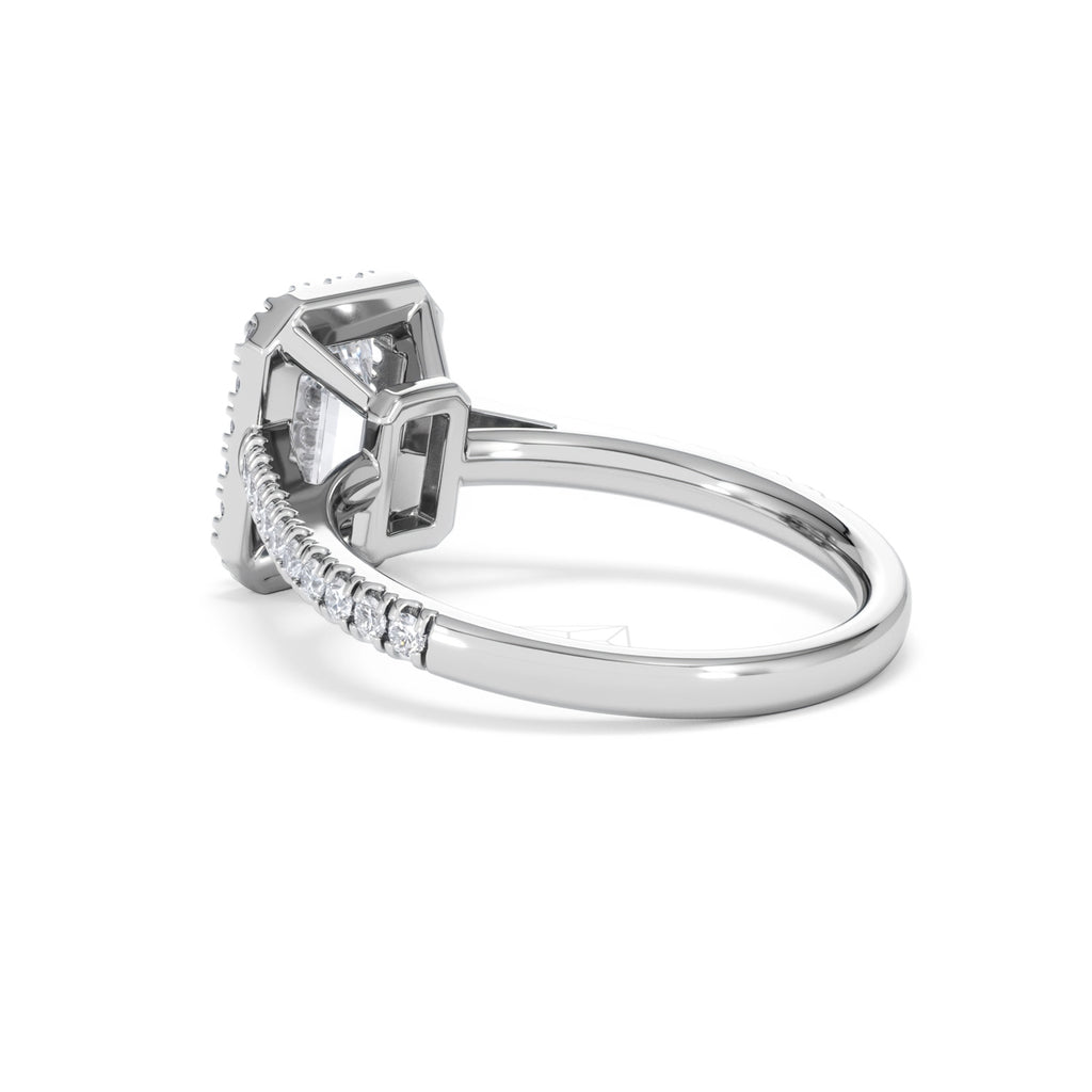 Annabelle Lab Diamond Halo Engagement Ring 18K White Gold 2.15ct F/VS1