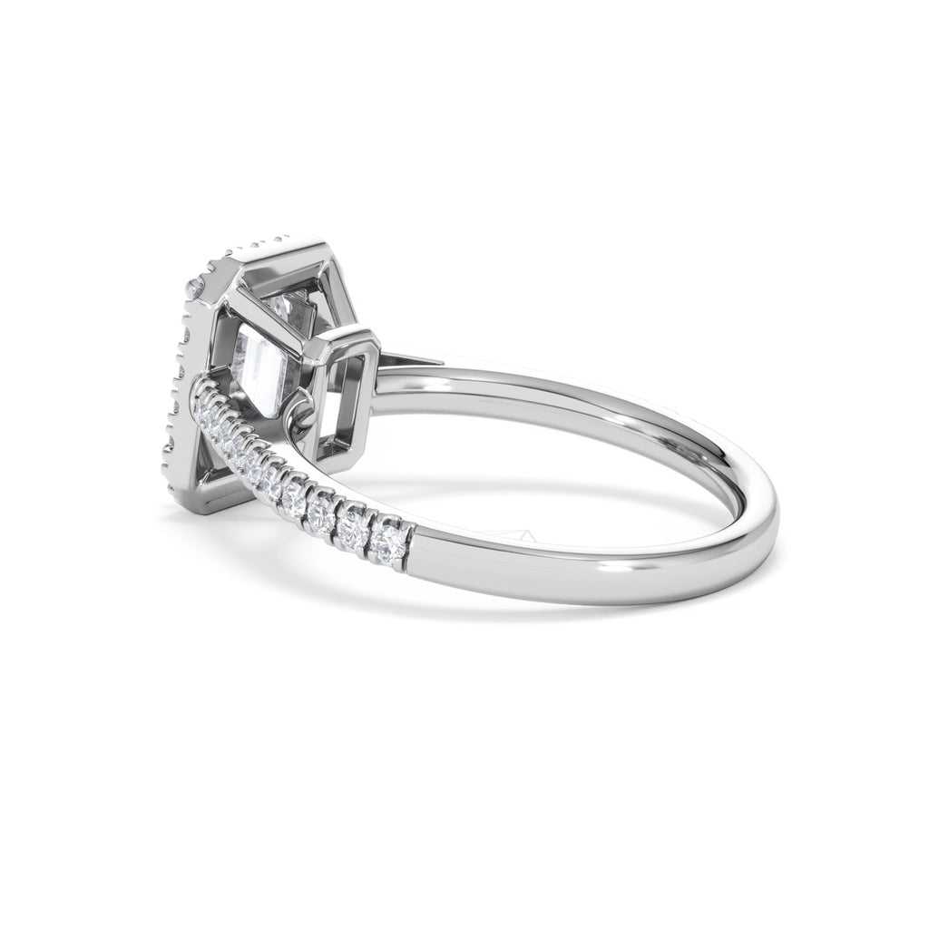 Annabelle Lab Diamond Halo Engagement Ring in Platinum 2.15ct F/VS1