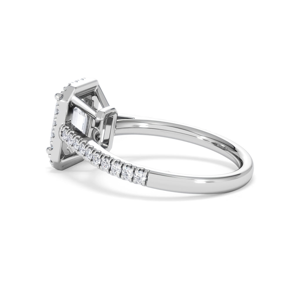 Annabelle Lab Diamond Halo Engagement Ring in Platinum 2.15ct F/VS1