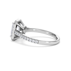 Annabelle Lab Diamond Halo Engagement Ring 18K White Gold 2.15ct F/VS1