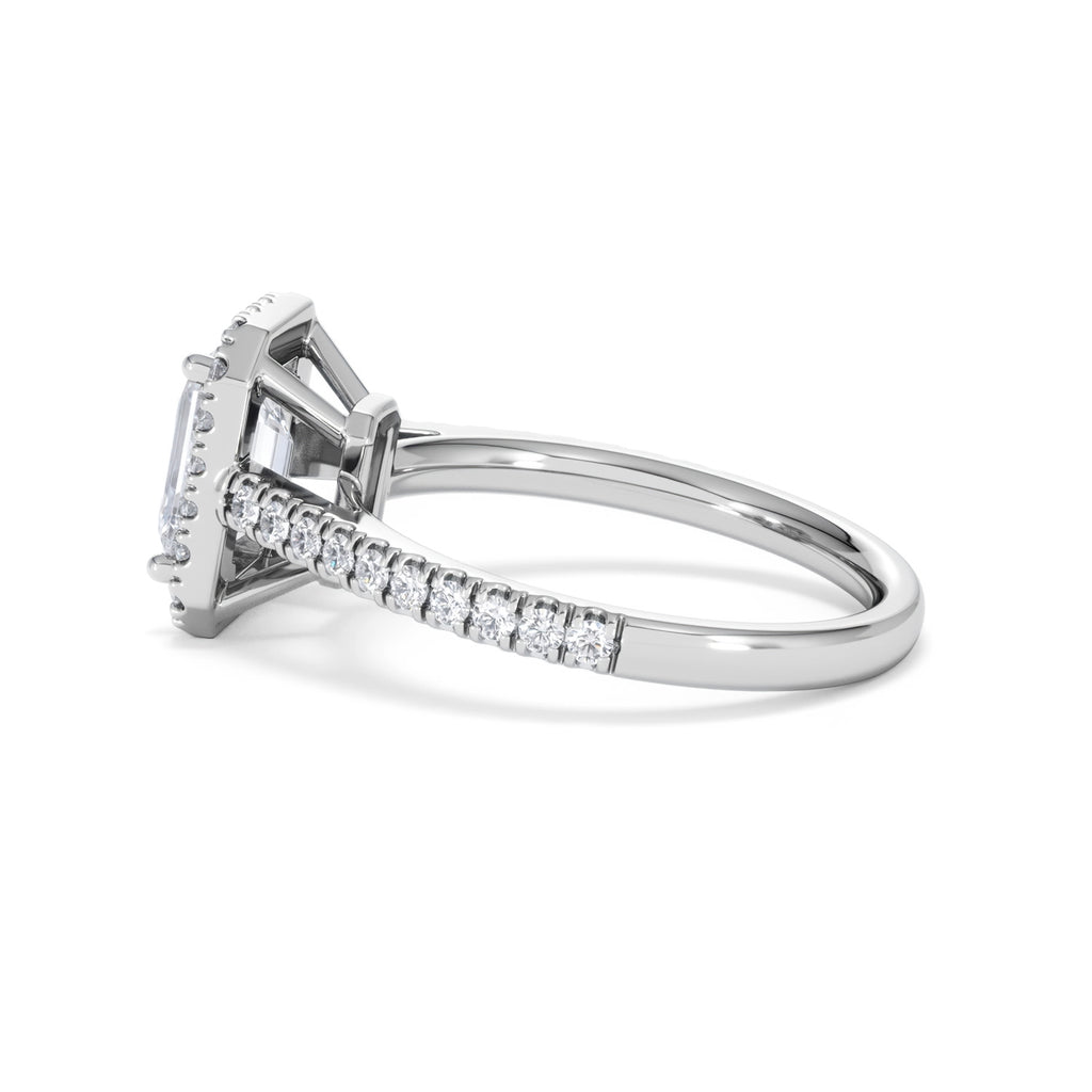 Annabelle Lab Diamond Halo Engagement Ring in Platinum 2.15ct F/VS1