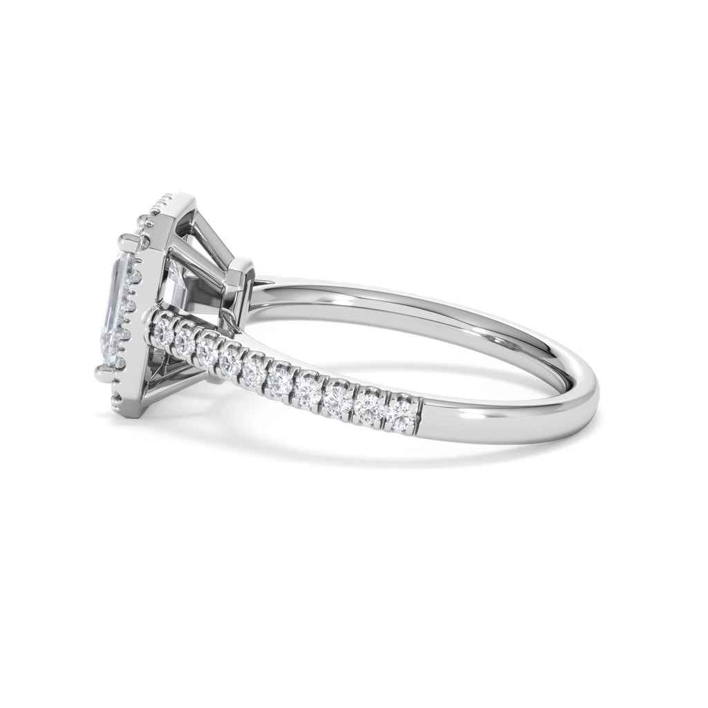 Annabelle Lab Diamond Halo Engagement Ring in Platinum 2.15ct F/VS1