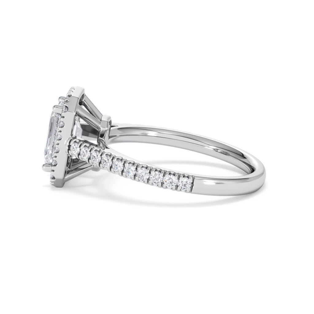 Annabelle Lab Diamond Halo Engagement Ring in Platinum 2.15ct F/VS1