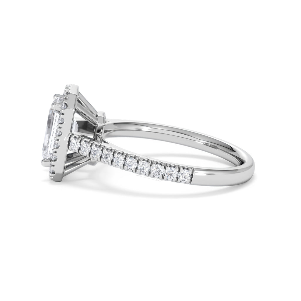 Annabelle Lab Diamond Halo Engagement Ring in Platinum 2.15ct F/VS1