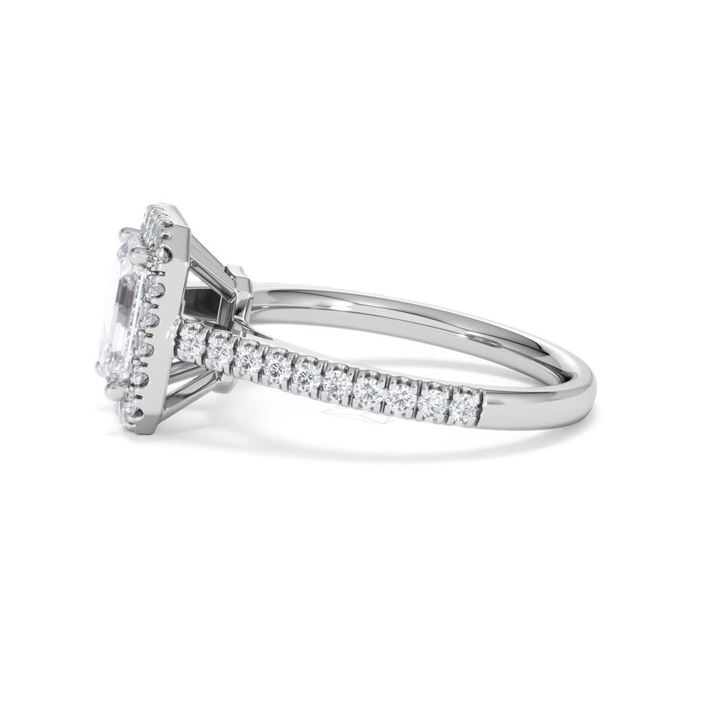 Annabelle Lab Diamond Halo Engagement Ring in Platinum 2.15ct F/VS1
