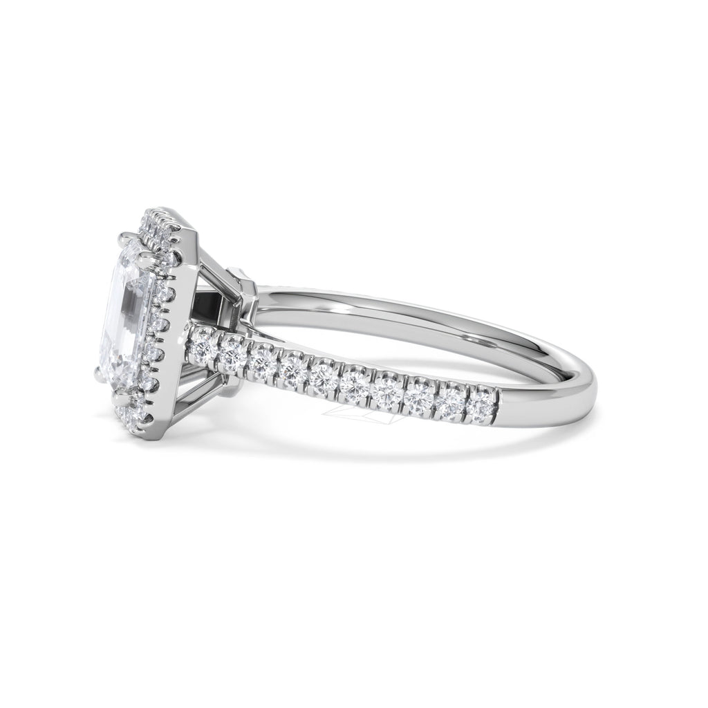 Annabelle Lab Diamond Halo Engagement Ring in Platinum 2.15ct F/VS1