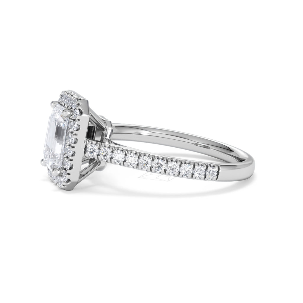 Annabelle Lab Diamond Halo Engagement Ring in Platinum 2.15ct F/VS1