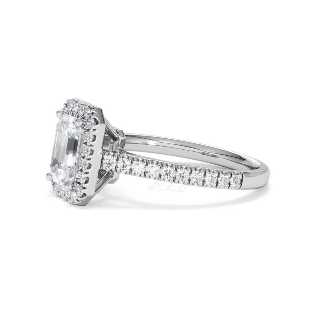 Annabelle Lab Diamond Halo Engagement Ring in Platinum 2.15ct F/VS1