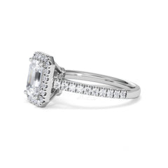 Annabelle Lab Diamond Halo Engagement Ring in Platinum 2.15ct F/VS1