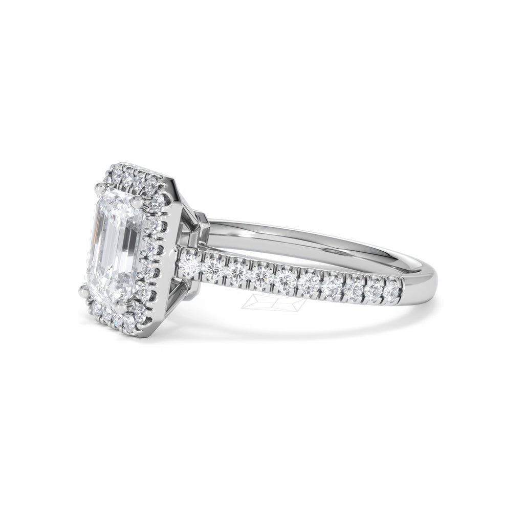Annabelle Lab Diamond Halo Engagement Ring in Platinum 2.15ct F/VS1