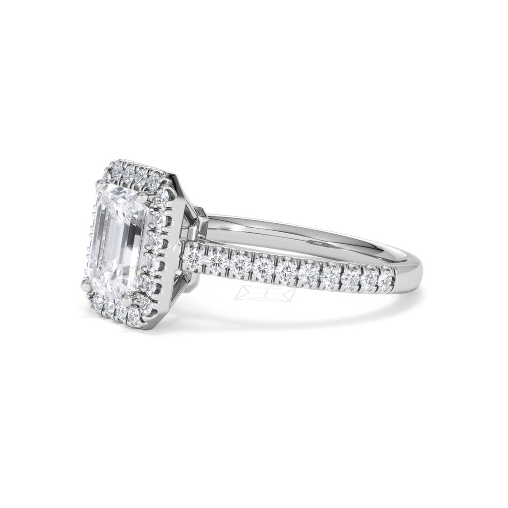 Annabelle Lab Diamond Halo Engagement Ring in Platinum 2.15ct F/VS1
