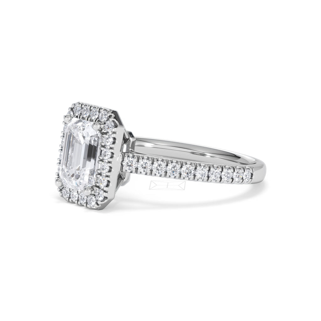 Annabelle Lab Diamond Halo Engagement Ring in Platinum 2.15ct F/VS1