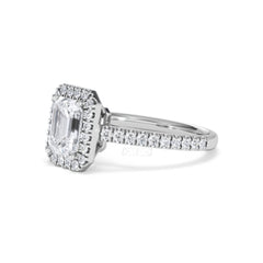 Annabelle Lab Diamond Halo Engagement Ring in Platinum 2.15ct F/VS1