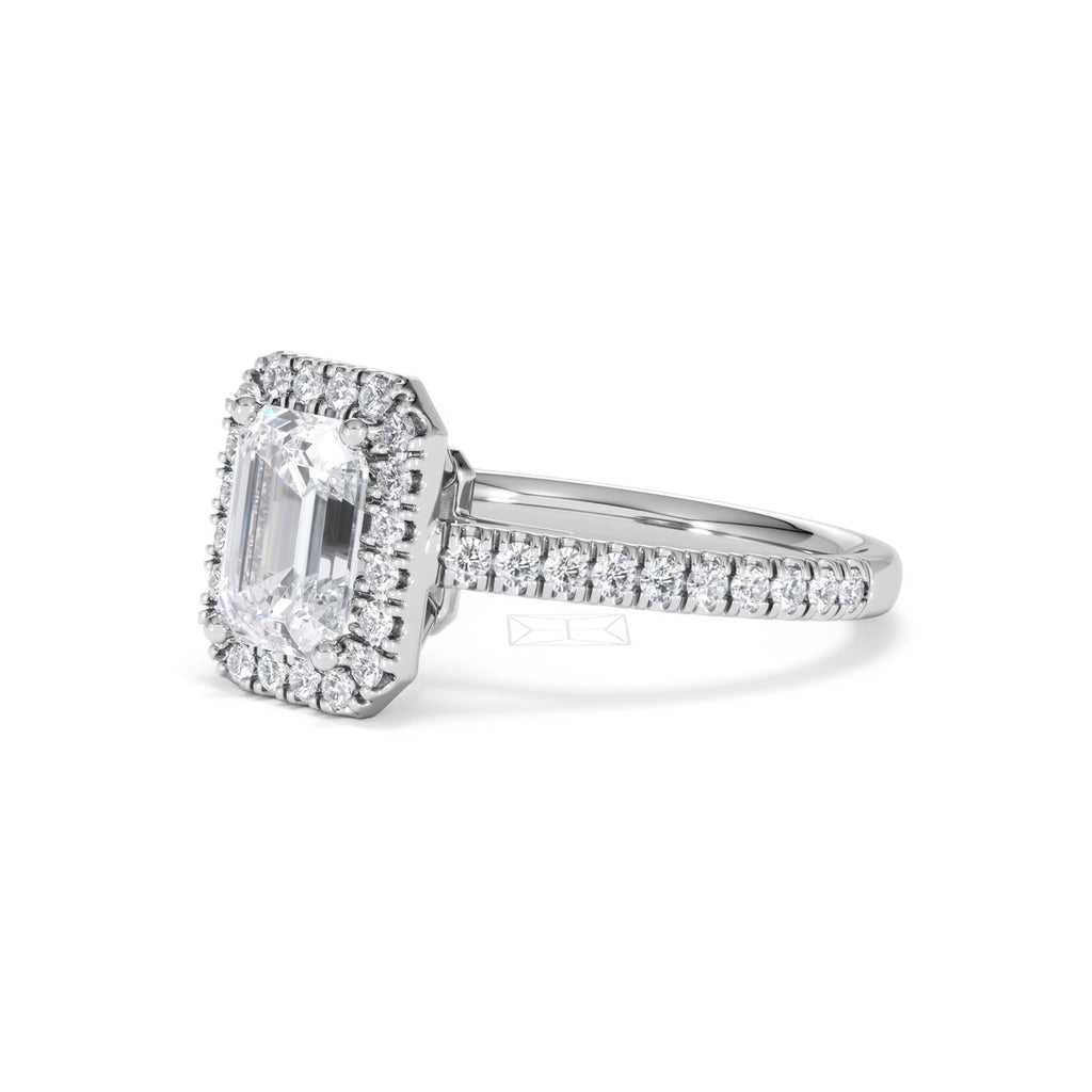 Annabelle Lab Diamond Halo Engagement Ring in Platinum 2.15ct F/VS1