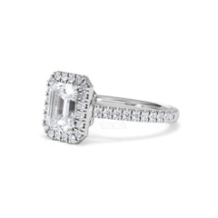 Annabelle Lab Diamond Halo Engagement Ring 18K White Gold 2.15ct F/VS1