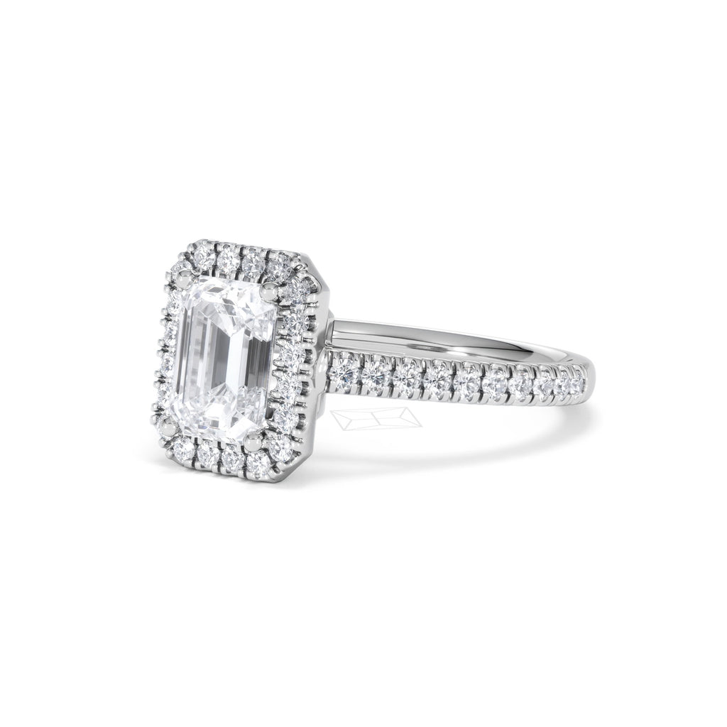 Annabelle Lab Diamond Halo Engagement Ring in Platinum 2.15ct F/VS1