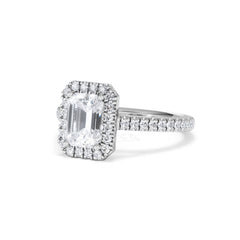 Annabelle Lab Diamond Halo Engagement Ring 18K White Gold 2.15ct F/VS1