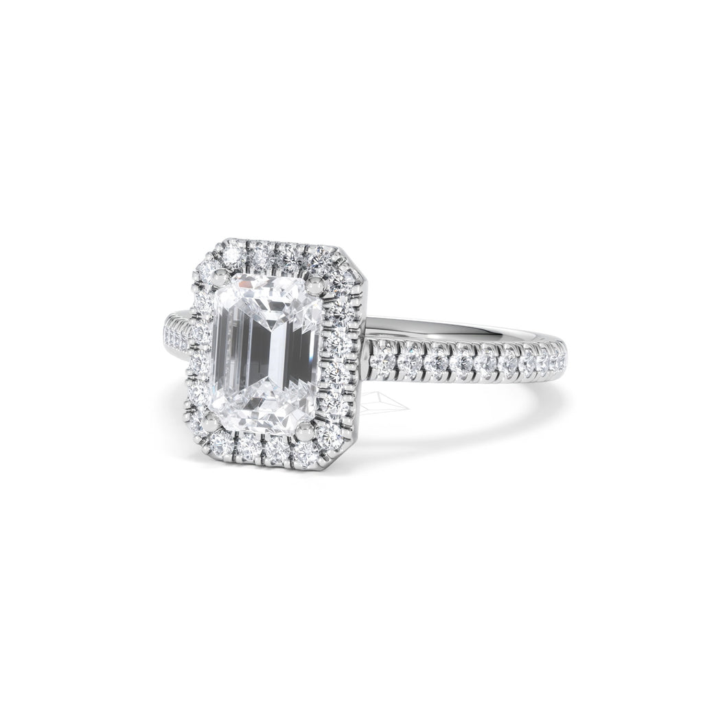 Annabelle Lab Diamond Halo Engagement Ring in Platinum 2.15ct F/VS1