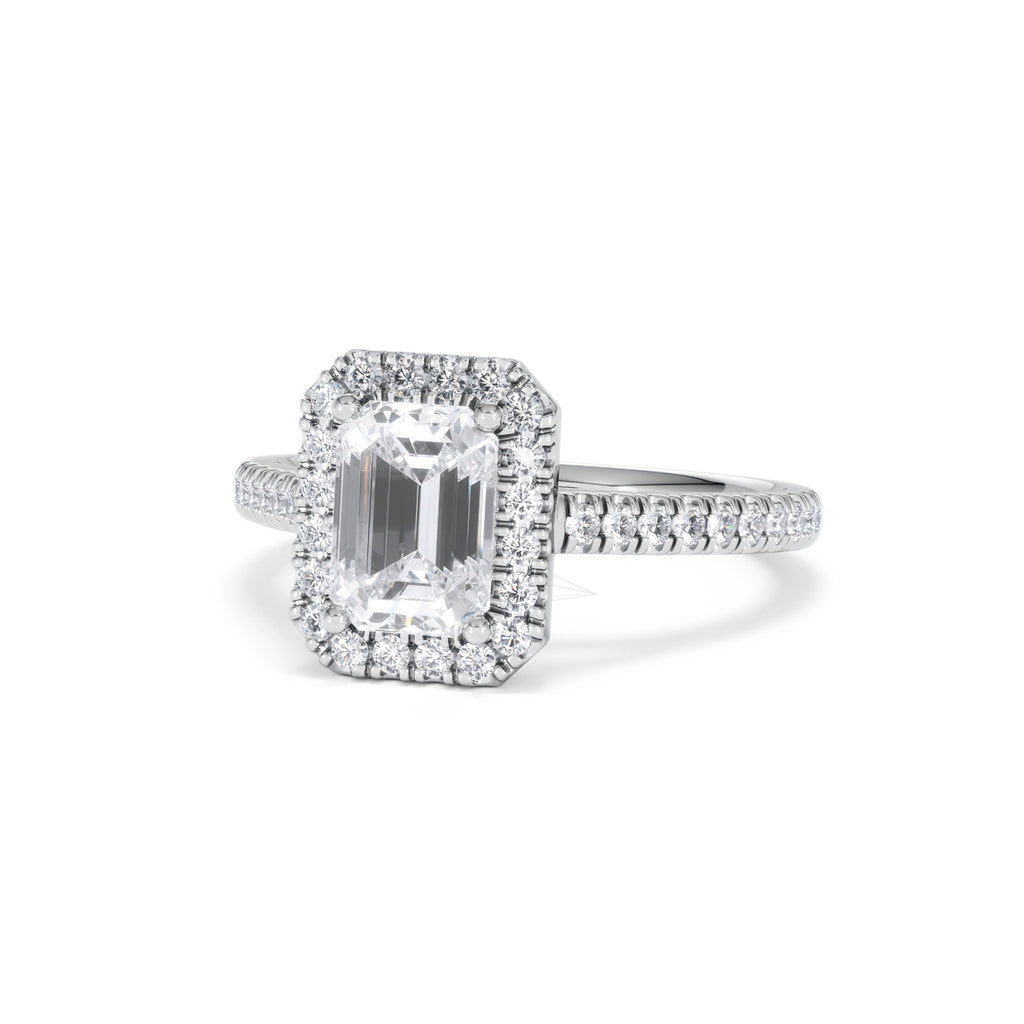 Annabelle Lab Diamond Halo Engagement Ring in Platinum 2.15ct F/VS1