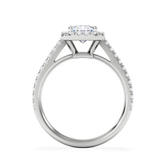 Annabelle Lab Diamond Halo Engagement Ring 18K White Gold 2.15ct F/VS1