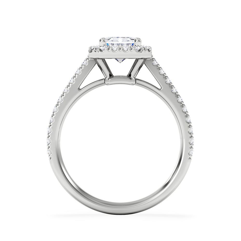 Annabelle Lab Diamond Halo Engagement Ring in Platinum 2.15ct F/VS1