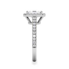 Annabelle Lab Diamond Halo Engagement Ring 18K White Gold 2.15ct F/VS1
