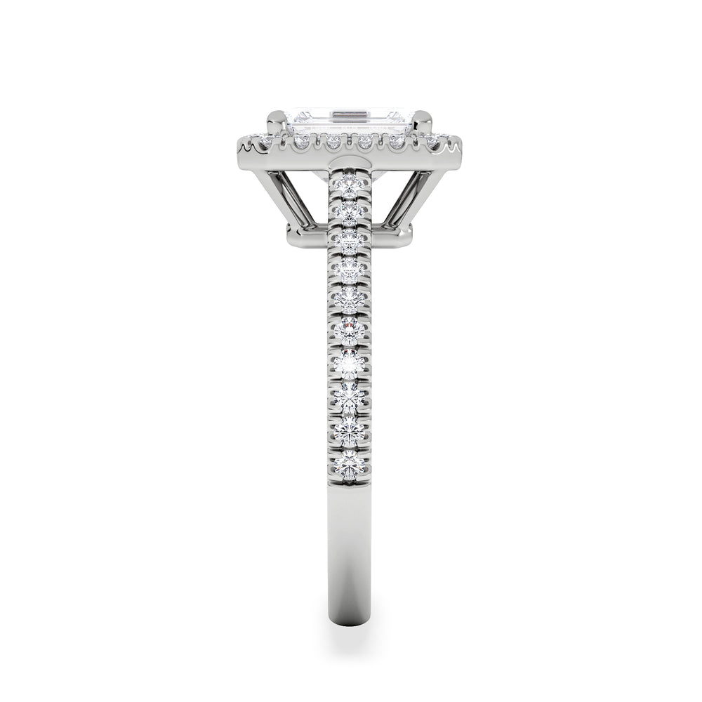 Annabelle Lab Diamond Halo Engagement Ring in Platinum 2.15ct F/VS1