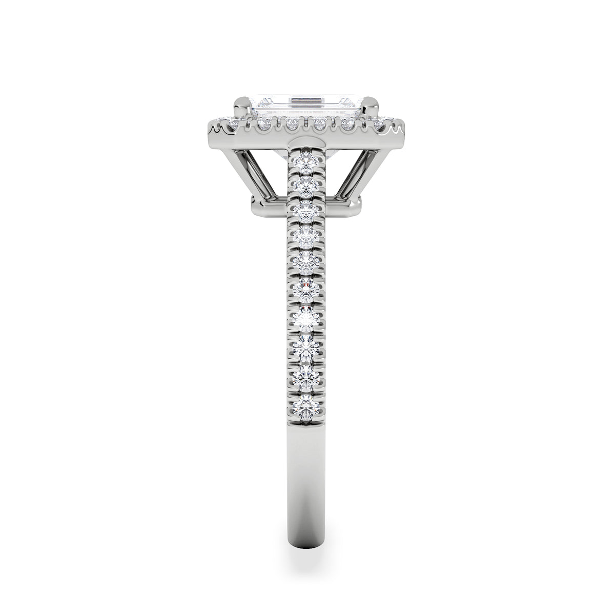 Annabelle Lab Diamond Halo Engagement Ring in Platinum 2.15ct F/VS1